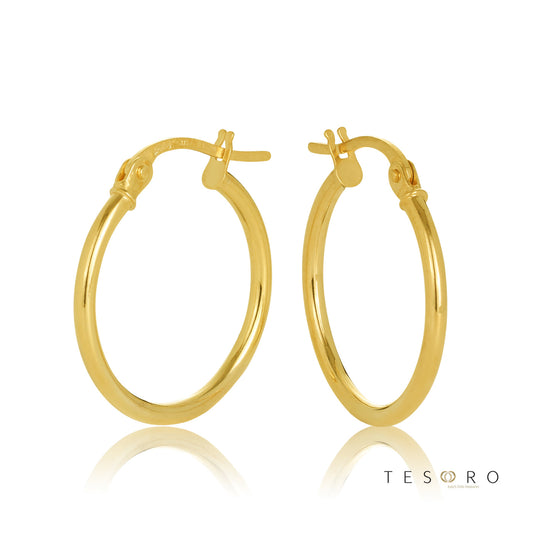 Eboli 1.5mm Round Tube Hoop Earring 15mm Diameter