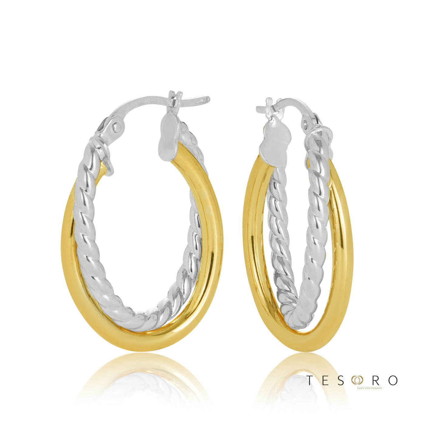 Bobbio Oval 15mm Diameter Hoop Earrings