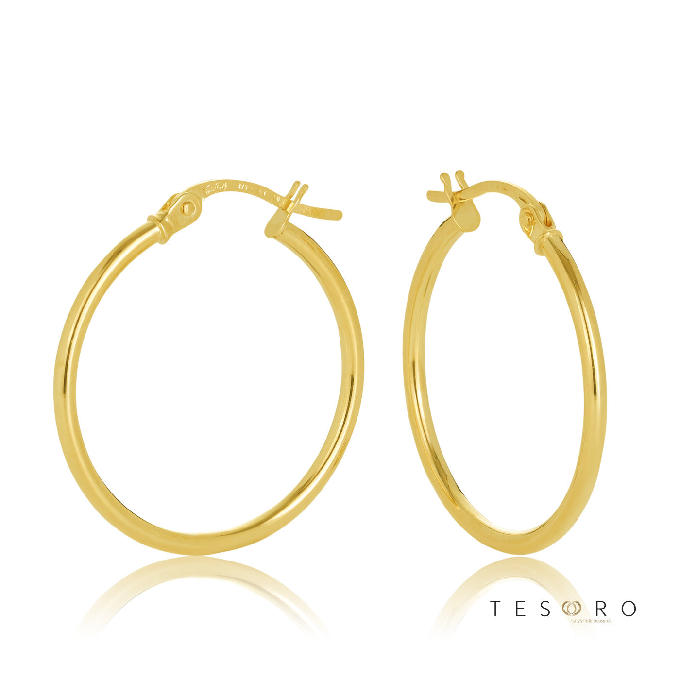 Eboli 1.5mm Round Tube Hoop Earring 20mm Diameter
