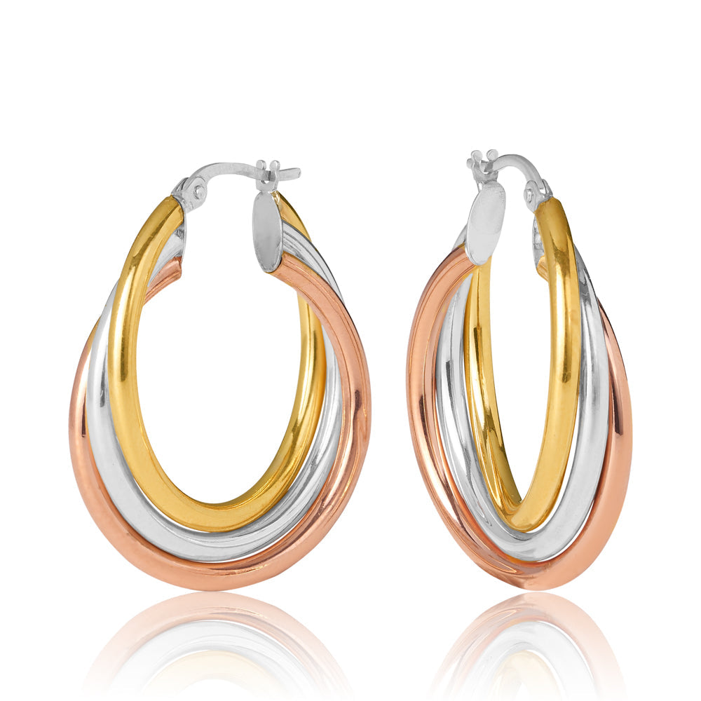 Sanremo Triple Tube Overlapping Hoop Earrings