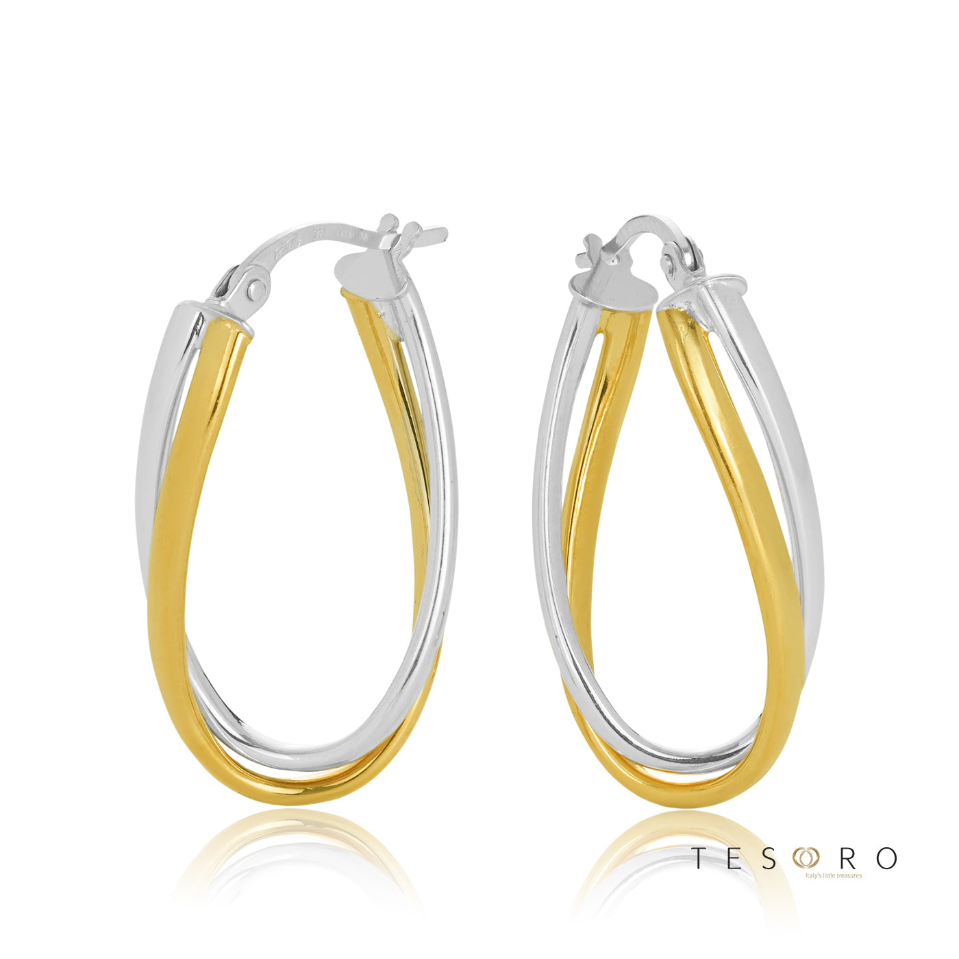 Urbino Oval Profile Double Tube Hoop Earrings
