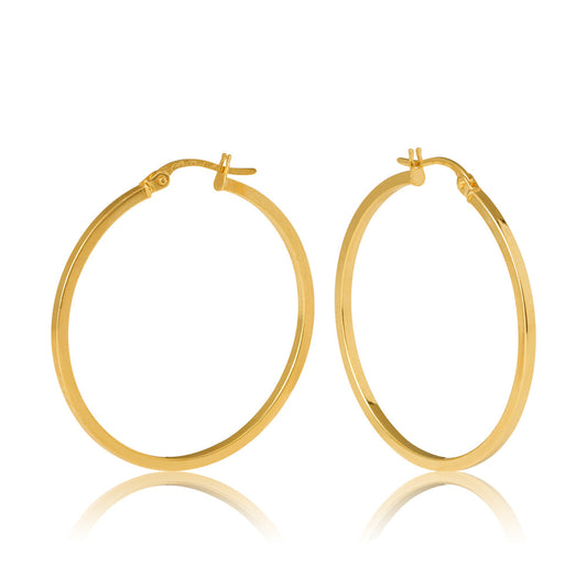 Sopra 1mm Square Tube 30mm Diameter Hoop Earring