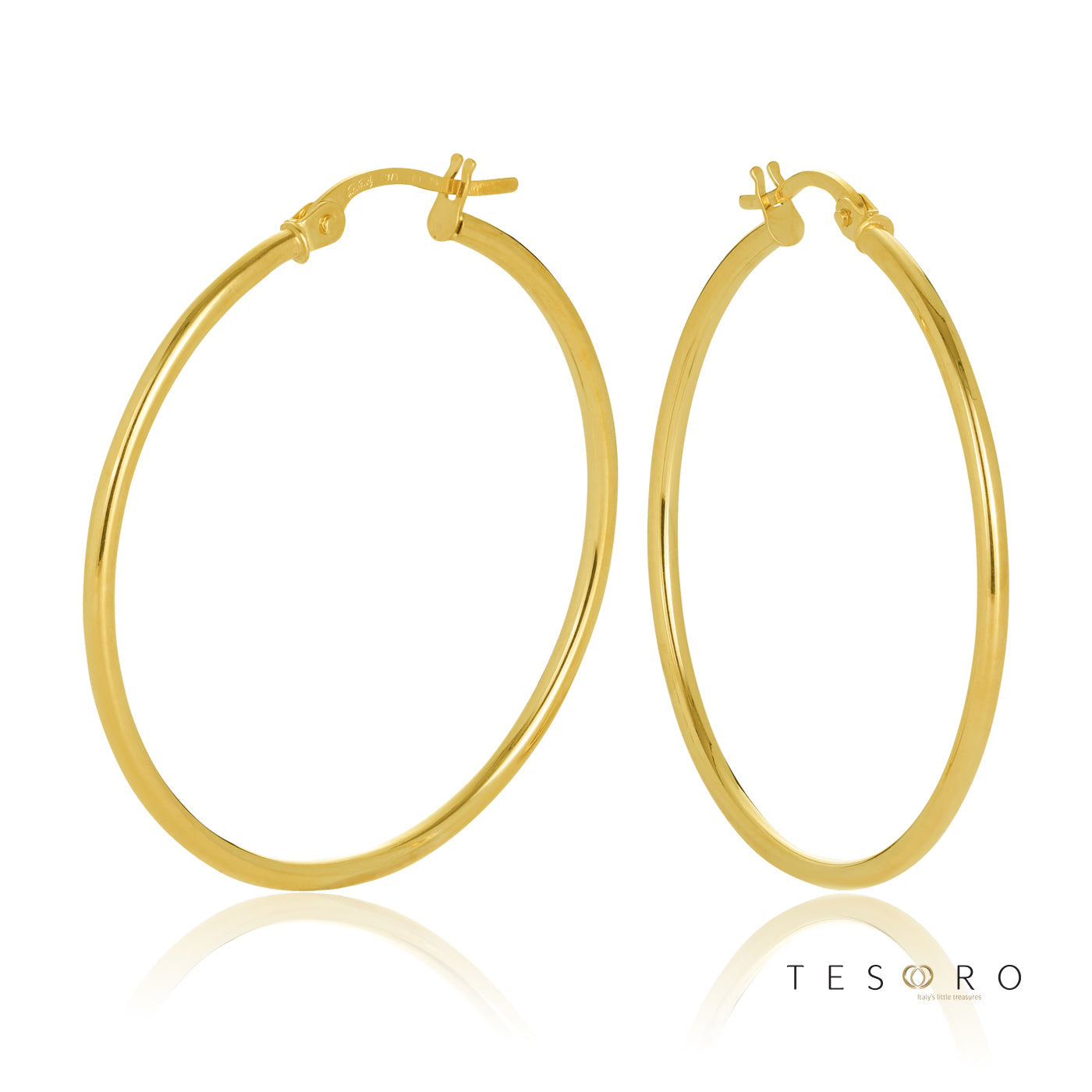 Eboli 1.5mm Round Tube Hoop Earring 30mm
