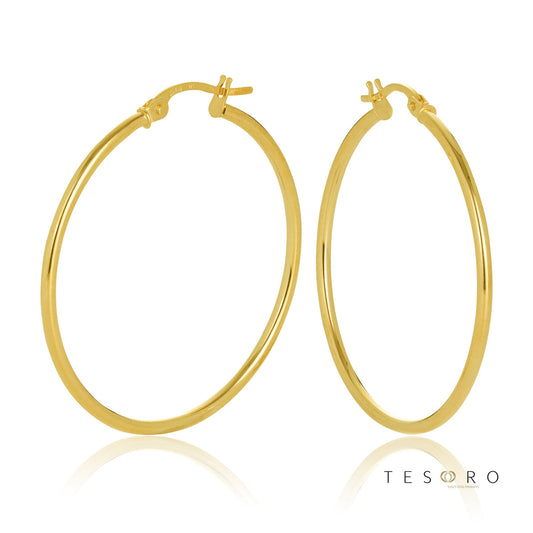 Eboli 1.5mm Round Tube Hoop Earring 30mm