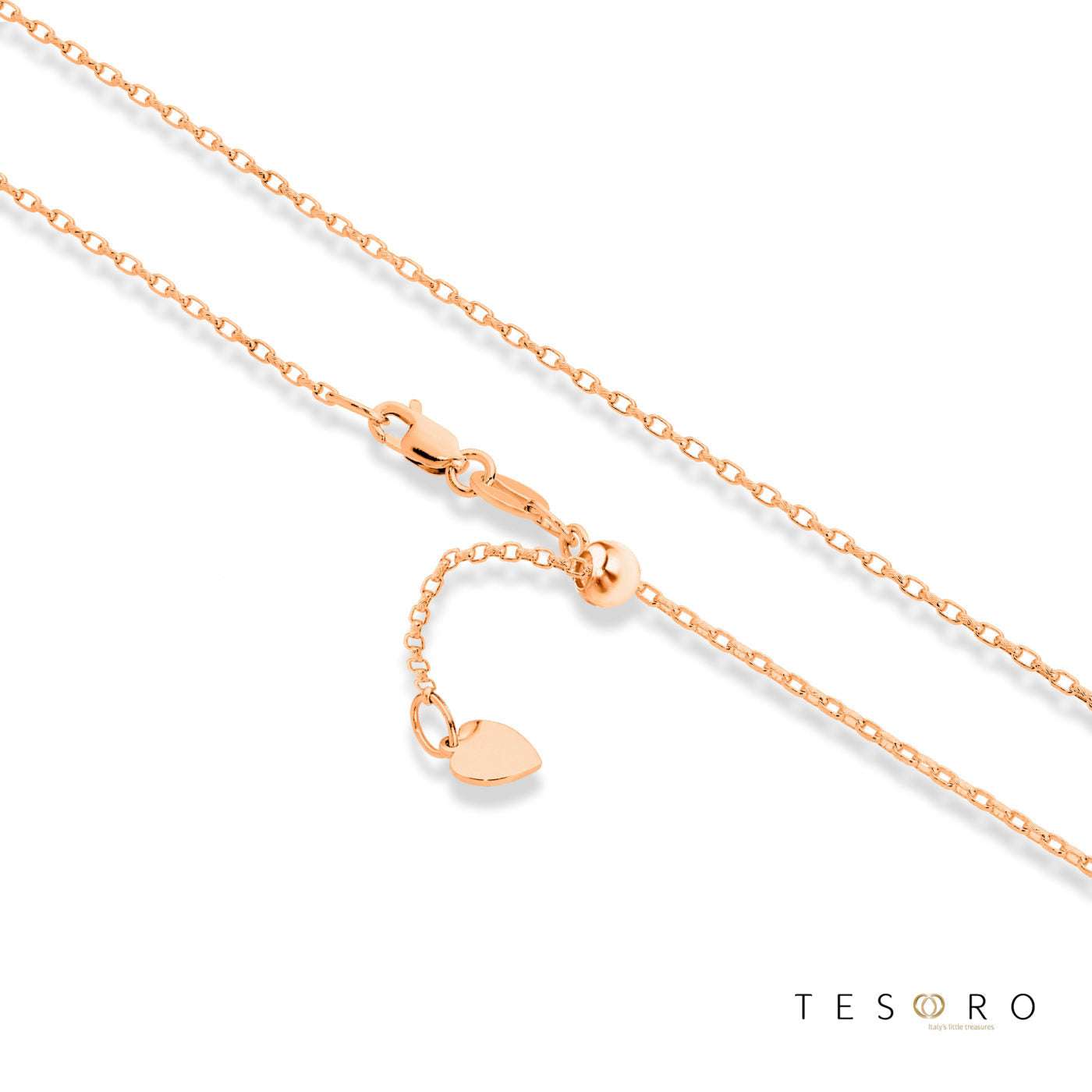 Lorenzo 1.3mm Diamond Cut Oval Belcher Link Adjustable Chain 60cm