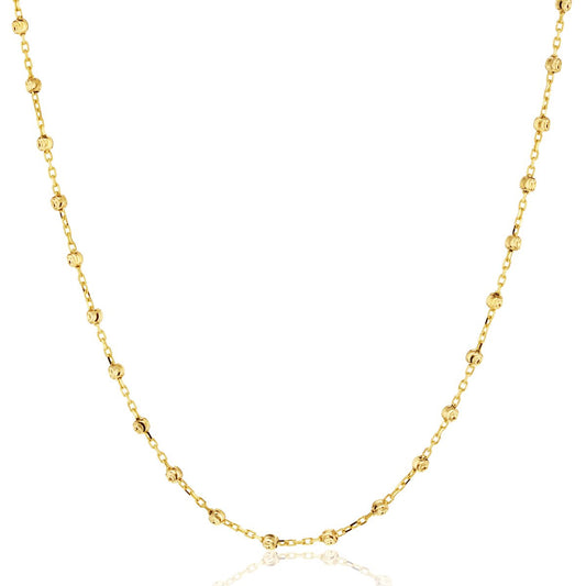 9ct yellow gold ball necklet