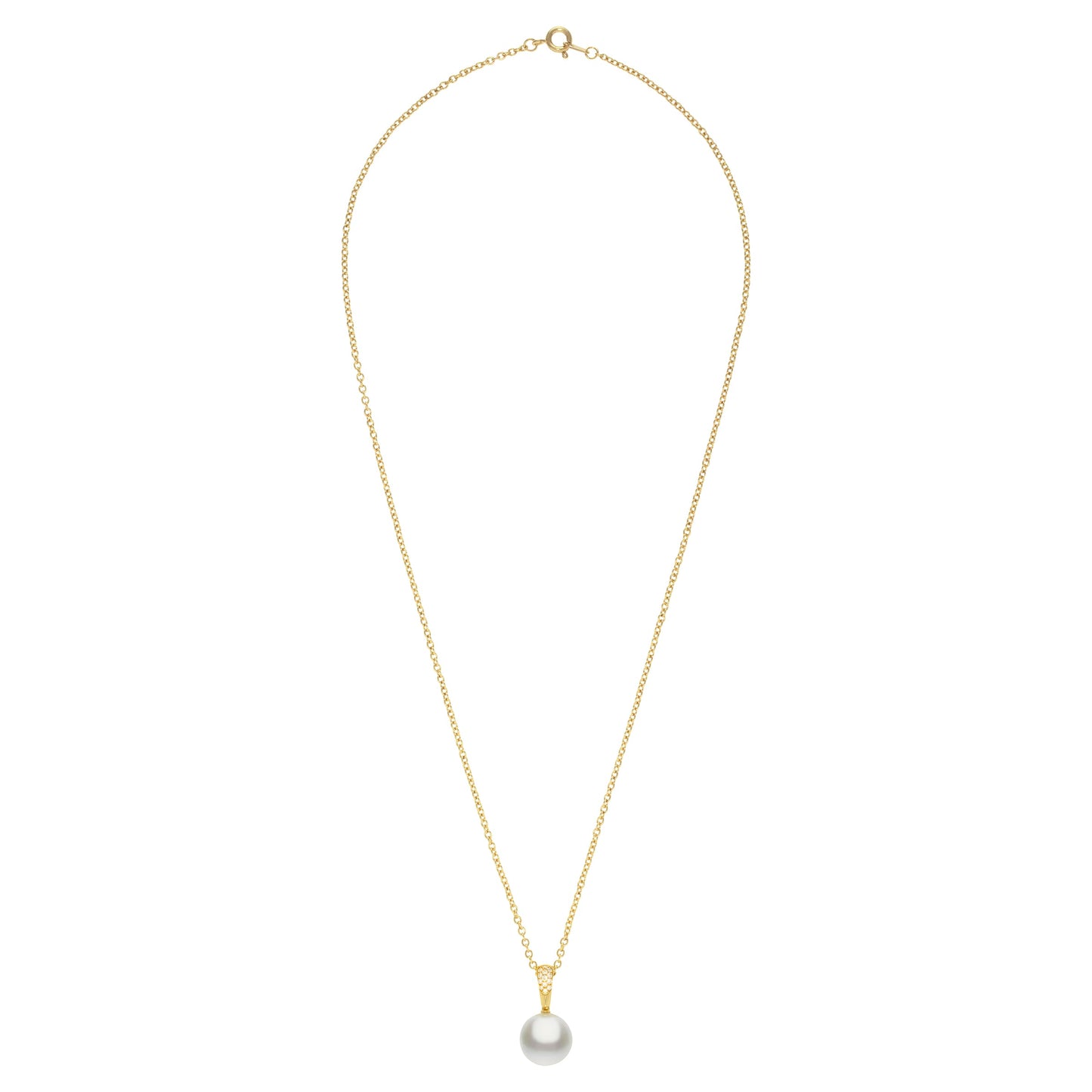 Autore 18ct Yellow Gold 11mm South Sea Pearl & Diamond Pendant