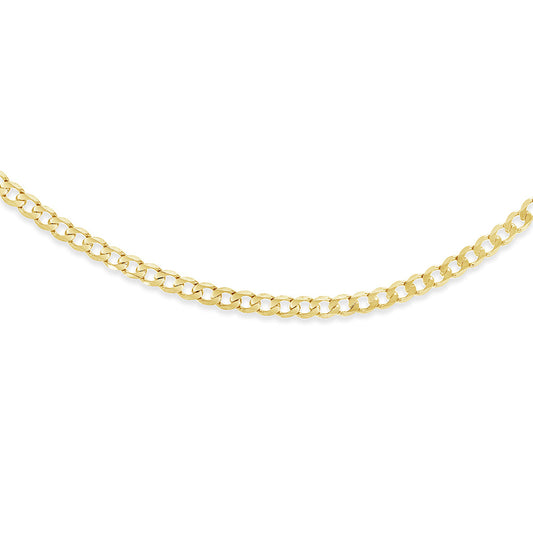 Solid Mens Curb Bracelet in 9ct Gold