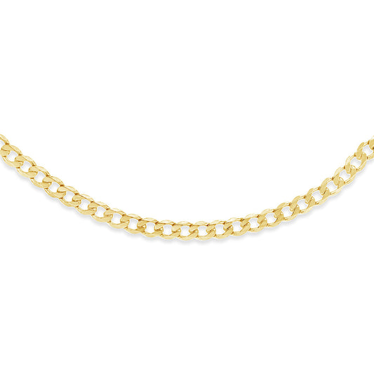 Solid Mens Curb Chain in 9ct Gold