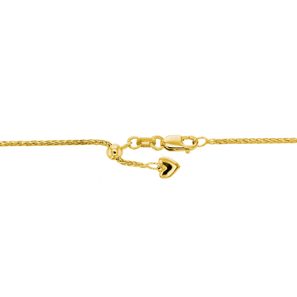 Wheat Chain with Slider in 9ct Gold
