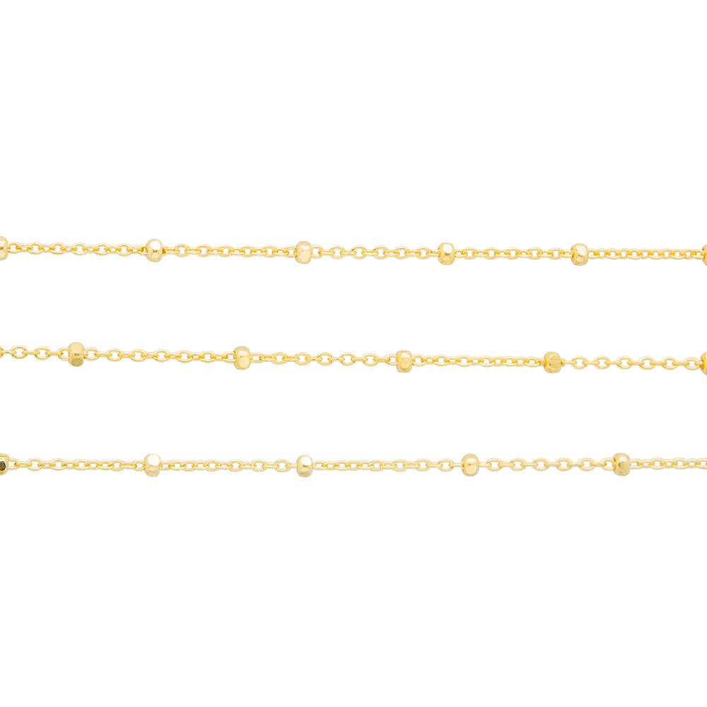 Fancy Square Ball Link Chain in 9ct Gold