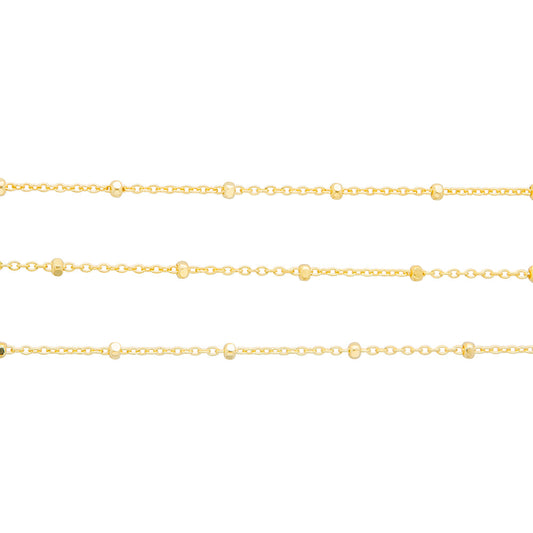 Fancy Square Ball Link Chain in 9ct Gold